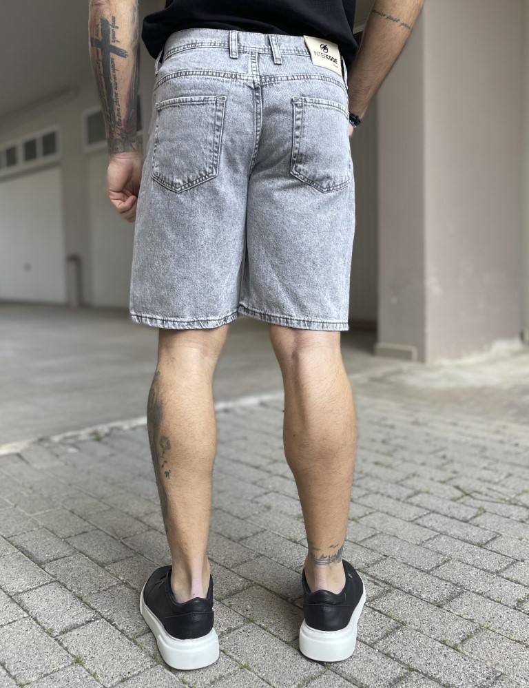 Ανδρική γκρι τζιν loose βερμούδα 40292 φωτογραφία